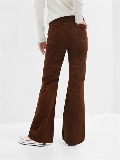 old brown beige horizontal striped slight flare pants gucci corduroy|corduroy pants.